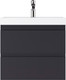 Миниатюра изображения товара Тумба под умывальник Домино Classica 60 Graffo подвесная В2 / DGr2111T (графит матовый)
