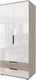 Миниатюра изображения товара Шкаф Stolline Альянс 2-х дверный с ящиками / 435.01 (дуб крафт/белый глянец)