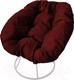 Миниатюра изображения товара Кресло садовое M-Group Пончик / 12310102 без ротанга (белый/бордовая подушка)