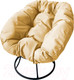 Миниатюра изображения товара Кресло садовое M-Group Пончик / 12310401 без ротанга (черный/бежевая подушка)