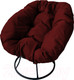 Миниатюра изображения товара Кресло садовое M-Group Пончик / 12310402 без ротанга (черный/бордовая подушка)