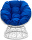 Миниатюра изображения товара Кресло садовое M-Group Пончик / 12320110 (белый ротанг/синяя подушка)
