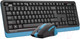 Миниатюра изображения товара Комплект клавиатура и мышь A4Tech Fstyler FG1035 (темно-синий)