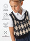 Миниатюра изображения товара Жилет детский Amarobaby Knit Romb / AB-OD23-KNIT10R/0903-140 (черный/бежевый, р.140)