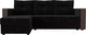 Миниатюра изображения товара Диван угловой Лига Диванов Валенсия Лайт левый (велюр черный)