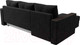 Миниатюра изображения товара Диван угловой Лига Диванов Валенсия Лайт левый (велюр черный)
