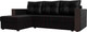 Миниатюра изображения товара Диван угловой Лига Диванов Валенсия Лайт левый (экокожа черный)