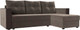 Миниатюра изображения товара Диван угловой Лига Диванов Валенсия Лайт правый (велюр коричневый)