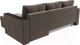 Миниатюра изображения товара Диван угловой Лига Диванов Валенсия Лайт правый (велюр коричневый)