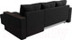 Миниатюра изображения товара Диван угловой Лига Диванов Валенсия Лайт правый (микровельвет черный)