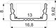 Миниатюра изображения товара Профиль для светодиодной ленты AKS Lira-1708 врезной с экраном (2м, алюминий)
