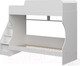 Миниатюра изображения товара Двухъярусная кровать Капризун 6 Р443-4 с лестницей (белый)