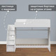 Миниатюра изображения товара Двухъярусная кровать Капризун 6 Р443-4 с лестницей (белый)