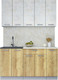 Миниатюра изображения товара Кухонный гарнитур Интерлиния Мила Лайт 1.5 (бетон лайт/дуб золотой)