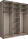 Миниатюра изображения товара Шкаф-купе Евва 24 TTG.03 / АЭП ШК.3 01 (дуб трюфель/венге глянец)