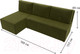 Миниатюра изображения товара Диван угловой Лига Диванов Поло левый (микровельвет зеленый)