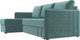 Миниатюра изображения товара Диван угловой Лига Диванов Слим левый (велюр бирюзовый)