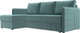 Миниатюра изображения товара Диван угловой Лига Диванов Слим левый (велюр бирюзовый)