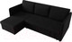 Миниатюра изображения товара Диван угловой Лига Диванов Слим левый (микровельвет черный)