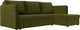Миниатюра изображения товара Диван угловой Лига Диванов Слим правый (микровельвет зеленый)