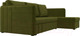 Миниатюра изображения товара Диван угловой Лига Диванов Слим правый (микровельвет зеленый)