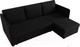 Миниатюра изображения товара Диван угловой Лига Диванов Слим правый (микровельвет черный)