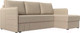 Миниатюра изображения товара Диван угловой Лига Диванов Слим правый (экокожа бежевый)