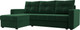 Миниатюра изображения товара Диван угловой Лига Диванов Ливерпуль Лайт левый (велюр зеленый)