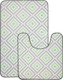 Миниатюра изображения товара Набор ковриков для ванной и туалета Вилина Ромбы / 7060-22003 (50x85, 50x52, серый/зеленый)
