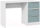 Миниатюра изображения товара Письменный стол ТриЯ Марли тип 1 (белый/серо-голубой)