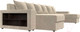 Миниатюра изображения товара Диван П-образный Лига Диванов Дубай полки слева (микровельвет бежевый)