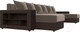 Миниатюра изображения товара Диван П-образный Лига Диванов Дубай полки слева (велюр коричневый/экокожа коричневый)