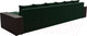 Миниатюра изображения товара Диван П-образный Лига Диванов Дубай полки слева (велюр зеленый/экокожа коричневый)