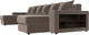 Миниатюра изображения товара Диван П-образный Лига Диванов Дубай полки справа (велюр коричневый)