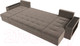 Миниатюра изображения товара Диван П-образный Лига Диванов Дубай полки справа (велюр коричневый)