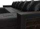 Миниатюра изображения товара Диван П-образный Лига Диванов Дубай полки справа (экокожа черный)