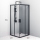Миниатюра изображения товара Душевой уголок AM.PM Gem S Square Slide 90x90 / W93G-403-090BT (черный матовый/прозрачное стекло)