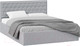 Миниатюра изображения товара Двуспальная кровать ТриЯ Порто универсальная с ПМ и заглушиной 160x200 (велюр Confetti Silver)