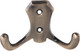 Миниатюра изображения товара Крючок для одежды Trodos ZY-204В 2-рожковый сплав ЦАМ (бронза)
