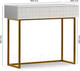 Миниатюра изображения товара Консольный столик Shtabe Simple 7011 эко (травертин/белый/золото)