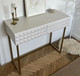 Миниатюра изображения товара Консольный столик Shtabe Simple 7011 эко (травертин/белый/золото)
