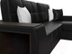 Миниатюра изображения товара Диван угловой Лига Диванов Брюссель правый / 29397 (экокожа черный)