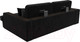 Миниатюра изображения товара Диван угловой Лига Диванов Брюссель правый / 110654 (велюр черный)
