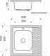 Миниатюра изображения товара Мойка кухонная AKS Накладная 60x60 правая (полированная)
