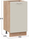 Миниатюра изображения товара Шкаф-стол кухонный ТриЯ Габриэлла 1Н45 (дуб крафт золотой/крем)