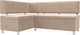 Миниатюра изображения товара Уголок кухонный мягкий Лига Диванов Стайл левый / 111658L (велюр бежевый)