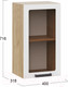 Миниатюра изображения товара Шкаф навесной для кухни ТриЯ Детройт 1В45С исп.2 (дуб крафт золотой/белый глянец)
