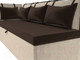 Миниатюра изображения товара Уголок кухонный мягкий Лига Диванов Метро левый / 105024L (микровельвет коричневый/бежевый)