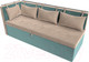 Миниатюра изображения товара Уголок кухонный мягкий Лига Диванов Метро левый / 105025L (велюр бежевый/бирюзовый)