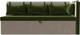 Миниатюра изображения товара Уголок кухонный мягкий Лига Диванов Метро правый / 105023 (микровельвет зеленый/бежевый)